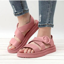 Load image into Gallery viewer, Womens Black Buckle Sandals Soft  Casual Thick Comfort Fashion Stylish Design Women Sandals
