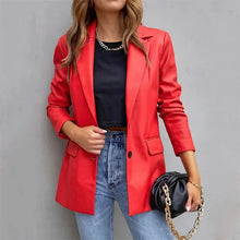Load image into Gallery viewer, Women's Blazer Warm Breathable Outdoor Office Street Pocket Single Breasted Turndown
