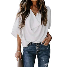 将图片加载到图库查看器，Women's Blouse Plain V Neck Basic Tops
