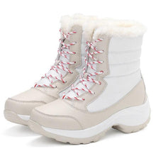 Load image into Gallery viewer, Womens Boots Waterproof Winter Shoes Snow Boots Keep Warm Ankle Winter Boots With Thick Fur Heels Women Ankle Hiking Shoes Waterproof Non Slip Warm Fur Outdoor Boots
