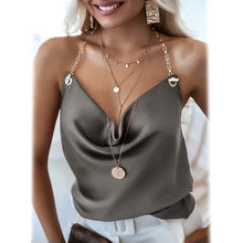 将图片加载到图库查看器，Women's Camisole Solid Colored Backless V Neck Basic Top
