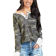 Load image into Gallery viewer, Women's Camouflage Print Casual Leopard Pullover Long Sleeve Sweatshirts
