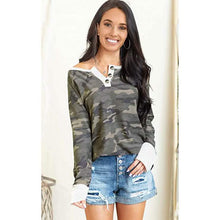 Load image into Gallery viewer, Women's Camouflage Print Casual Leopard Pullover Long Sleeve Sweatshirts
