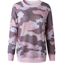 Load image into Gallery viewer, Women's Camouflage Print Casual Leopard Pullover Long Sleeve Sweatshirts
