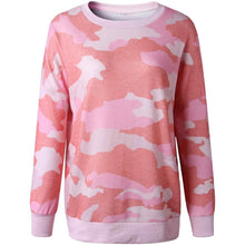 Load image into Gallery viewer, Women's Camouflage Print Casual Leopard Pullover Long Sleeve Sweatshirts
