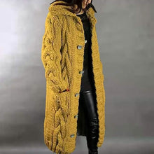 Load image into Gallery viewer, Women's Cardigan Sweater Jumper Cable Chunky Knit Hooded Solid Color Open Front
