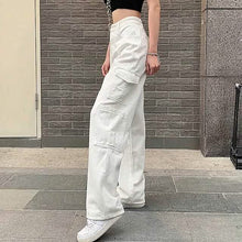 Load image into Gallery viewer, Women's Cargo Trouser Mid Waist Pants
