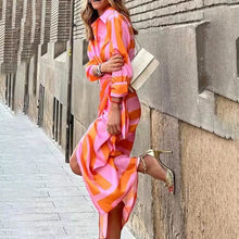 将图片加载到图库查看器，Women's Casual Boho Long Shirt Dress
