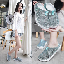 Load image into Gallery viewer, Womens Casual Clogs Breathable Beach Sandals Slippers Summer Slip On Women Flip Flops Home Shoes Breathable Water Shoes Beach Sandals Lightweight Slip-On Clogs
