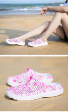 将图片加载到图库查看器，Womens Casual Clogs Breathable Beach Sandals Valentine Slippers Summer Slip On Women Flip Flops Shoes Sandals Quick Drying Slippers Walking Lightweight Rain Beach Summer Pool Water Shoes
