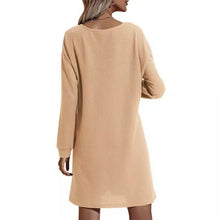 将图片加载到图库查看器，Women's Casual Dresses V-Neck Buttoned Hip Knitted Dresses
