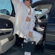 Load image into Gallery viewer, Women's Casual Long Sleeve Button Blouse Top Wide Leg Loose Streetwear Loungewear
