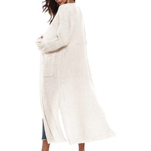 Load image into Gallery viewer, Womens Casual Long Sleeve Split Open Cardigan Knit Long Cardigan Sweaters with Pockets
