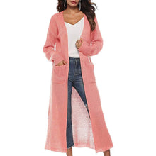 Load image into Gallery viewer, Womens Casual Long Sleeve Split Open Cardigan Knit Long Cardigan Sweaters with Pockets

