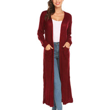 Load image into Gallery viewer, Womens Casual Long Sleeve Split Open Cardigan Knit Long Cardigan Sweaters with Pockets
