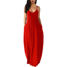Load image into Gallery viewer, Womens Casual Sleeveless Plus Size Loose Plain Long Maxi Dress with Pockets
