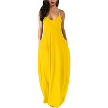 Load image into Gallery viewer, Womens Casual Sleeveless Plus Size Loose Plain Long Maxi Dress with Pockets

