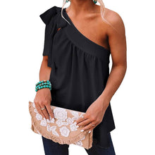 将图片加载到图库查看器，Women's Casual Tie One Shoulder Top
