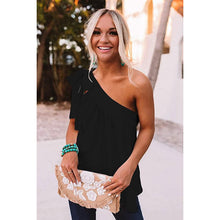 将图片加载到图库查看器，Women's Casual Tie One Shoulder Top
