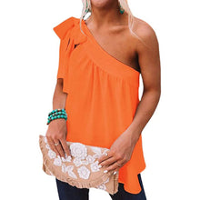 将图片加载到图库查看器，Women's Casual Tie One Shoulder Top
