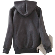 Load image into Gallery viewer, Women's Casual Winter Warm Sherpa Lined Zip Up Hooded Sweatshirt Jacket
