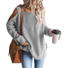 Load image into Gallery viewer, Women's Cold Shoulder Batwing Chunky Knitted Tunic Tops
