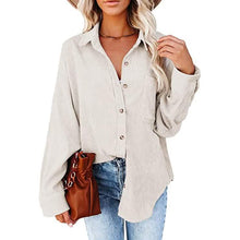 Load image into Gallery viewer, Women's Corduroy Shirts Casual Long Sleeve Top
