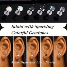 将图片加载到图库查看器，Women's Cubic Zirconia Surgical Stainless Steel Flat Back Earrings
