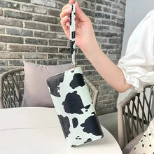 Load image into Gallery viewer, Women's Cute Versatile Faux Leather Cow Print Long Wallet
