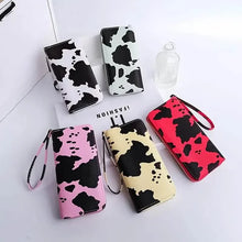 Load image into Gallery viewer, Women's Cute Versatile Faux Leather Cow Print Long Wallet
