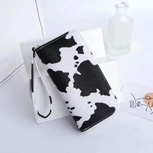 Load image into Gallery viewer, Women's Cute Versatile Faux Leather Cow Print Long Wallet
