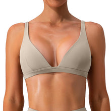 Load image into Gallery viewer, Women's Deep V-Neck U-Shaped Back Sports Bra
