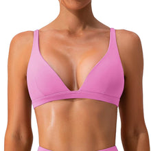 Load image into Gallery viewer, Women's Deep V-Neck U-Shaped Back Sports Bra

