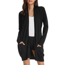 Load image into Gallery viewer, Women's Essential Solid Open Front Long Knited Cardigan Sweater
