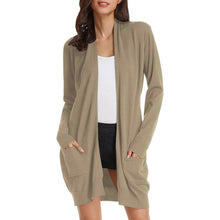 Load image into Gallery viewer, Women's Essential Solid Open Front Long Knited Cardigan Sweater
