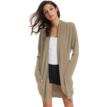 Load image into Gallery viewer, Women's Essential Solid Open Front Long Knited Cardigan Sweater

