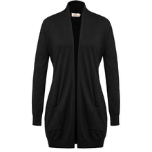 Load image into Gallery viewer, Women's Essential Solid Open Front Long Knited Cardigan Sweater
