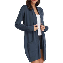 Load image into Gallery viewer, Women's Essential Solid Open Front Long Knited Cardigan Sweater
