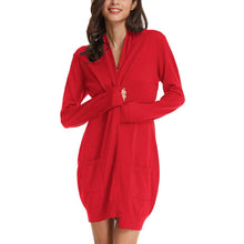Load image into Gallery viewer, Women's Essential Solid Open Front Long Knited Cardigan Sweater
