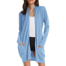 Load image into Gallery viewer, Women's Essential Solid Open Front Long Knited Cardigan Sweater
