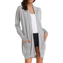 Load image into Gallery viewer, Women's Essential Solid Open Front Long Knited Cardigan Sweater
