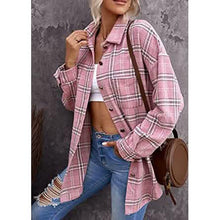 将图片加载到图库查看器，Women's Fall Clothes Plaid  Jacket Long Sleeve
