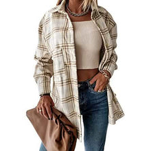 将图片加载到图库查看器，Women's Fall Clothes Plaid  Jacket Long Sleeve
