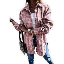 将图片加载到图库查看器，Women's Fall Clothes Plaid  Jacket Long Sleeve
