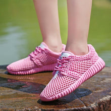 Load image into Gallery viewer, Womens Fashion Casual Sneakers Lightweight Comfortable Breathable Lace-up Mesh Couples Shoes Lightweight Casual Walking Shoes Breathable Mesh Fashion Sneakers
