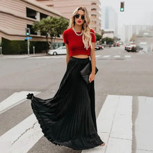 将图片加载到图库查看器，Women's Fashion Long Summer Swing Pleated Skirt

