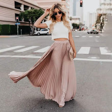 将图片加载到图库查看器，Women's Fashion Long Summer Swing Pleated Skirt
