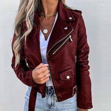 Load image into Gallery viewer, Women's Faux Modern Street Style Leather Jacket
