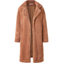 Load image into Gallery viewer, Women's Fuzzy Fleece Lapel Open Front Long Cardigan Coat
