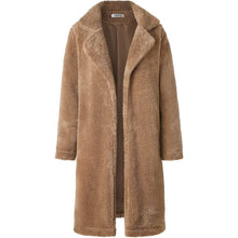 Load image into Gallery viewer, Women's Fuzzy Fleece Lapel Open Front Long Cardigan Coat
